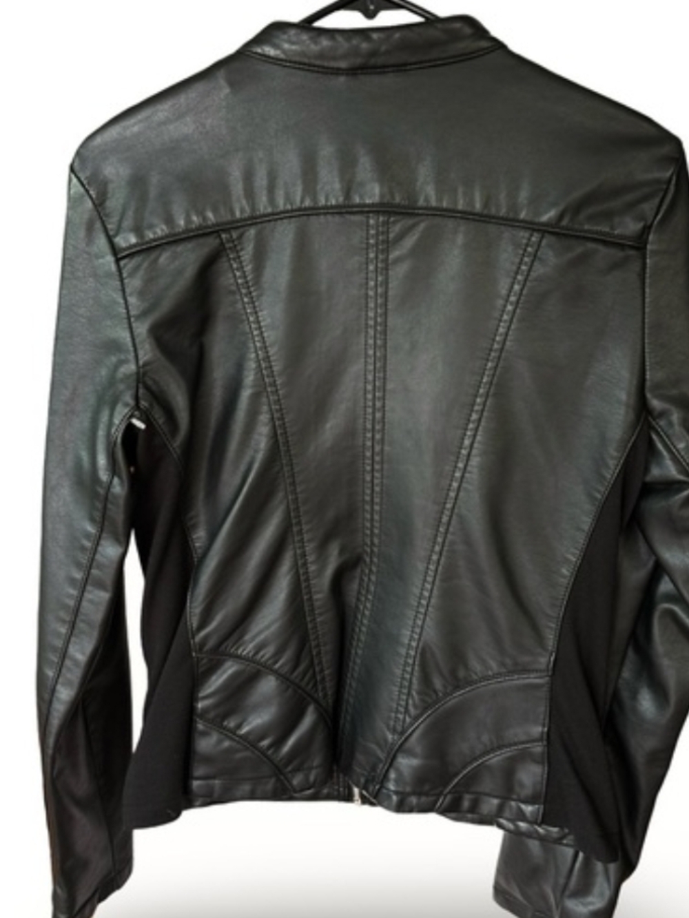 Guess Black Faux Leather Moto Jacket - Size Medium - Picture 2 of 6